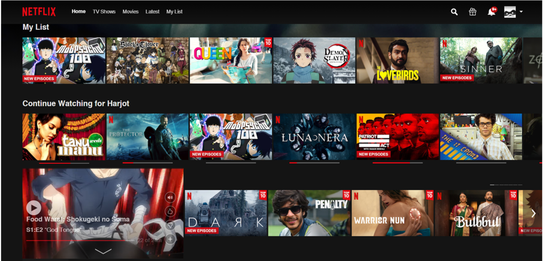 Netflix clone project screenshot